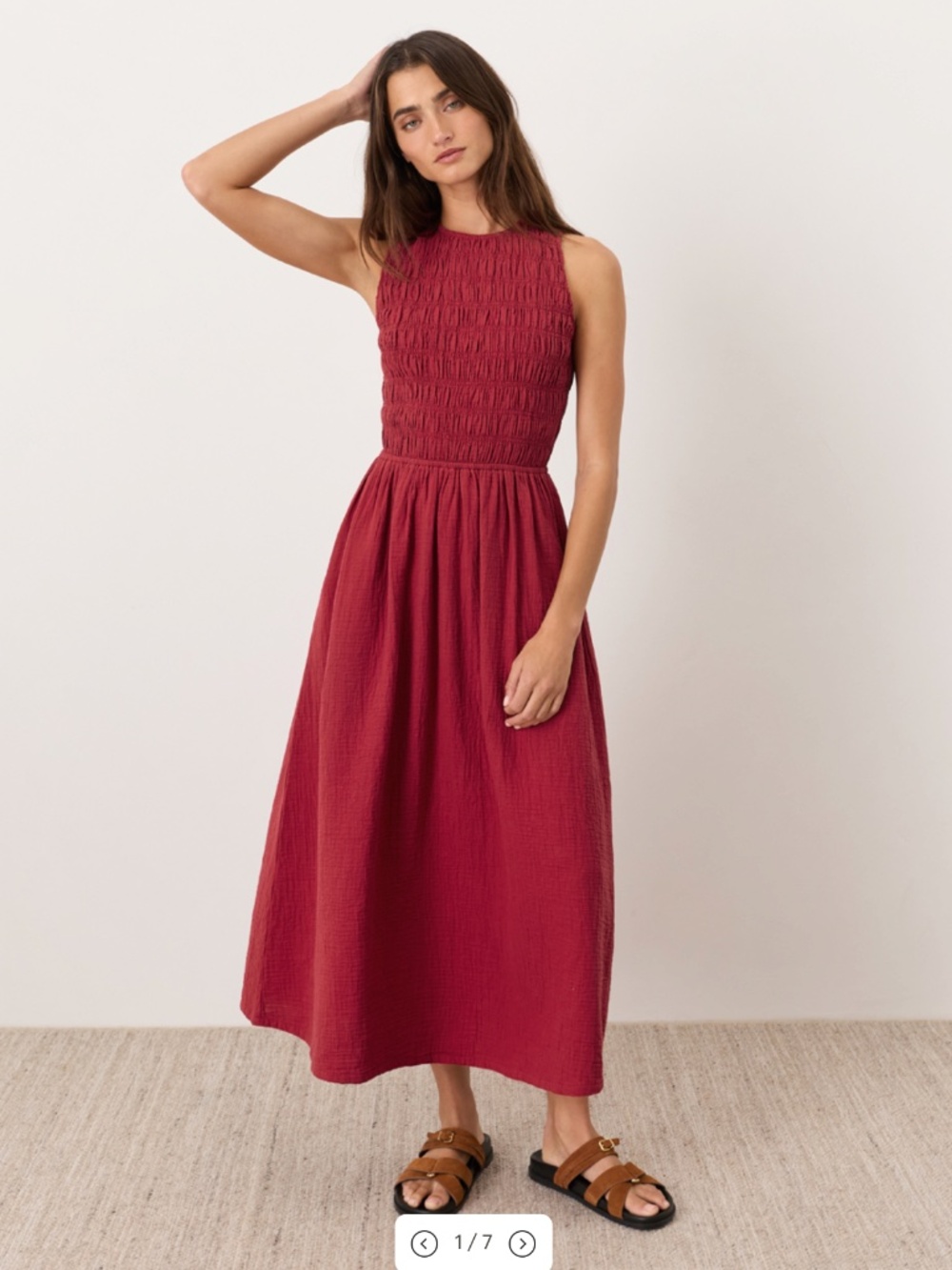 NWT Organic Coastal Double Gauze Smocked Dress